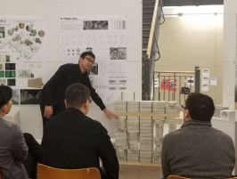 Chao Wei MS ’17 presents his &quot;alterable brick wall&quot; thesis at Syracuse Archcitecture,...