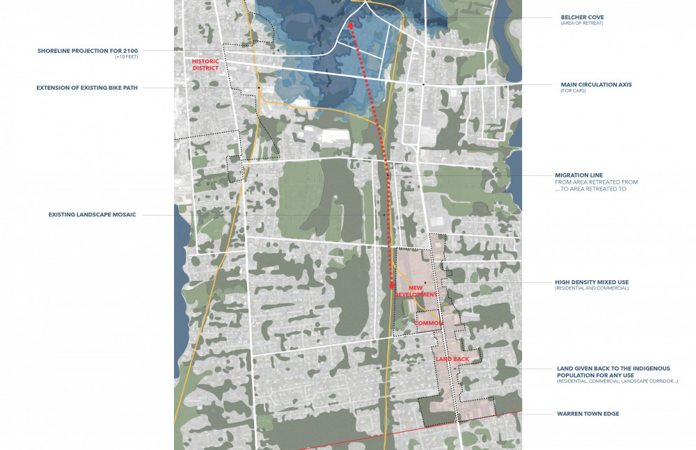 RETREAT &amp; ADAPT scenario for the Town of Warren by Clara Faure-Dauphin ’23 (B.Arch) and Aya...