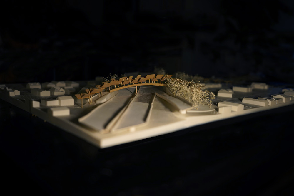 Architectural model of “Between the Land and Memory”