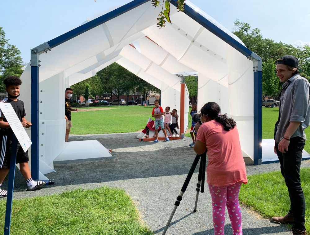 CloudHouse Shade Structure, a temporary pavilion designed by Iman Fayyad in collaboration with th...