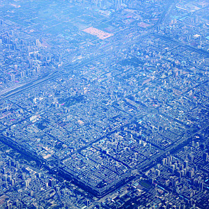 Xian, China taken from a plane in September 2012