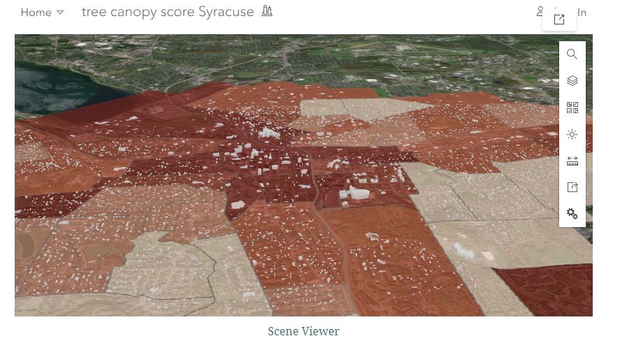 Tree Canopy Score in Syracuse, New York (Rendering by Daniel Cronan)